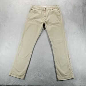 Wrangler Retro Jeans Mens 35x34 Tan Slim Straight Mid Rise Light Wash